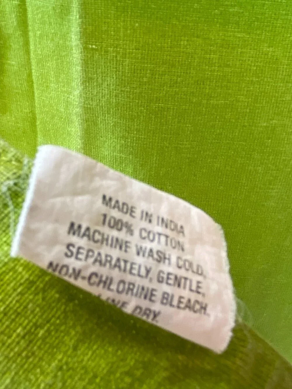 Vintage CB2 Green and White Gingko and Leaves 100% Cotton Table Runner 14